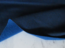 Load image into Gallery viewer, Save 50% - 2m Brayford Blue 38% merino 54% polyester 8% elastane brushed sweatshirt- has dye flaw