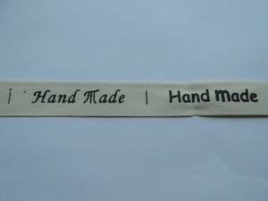 5 yards/ 4.5m approx. Cotton Tape Printed Mixed Font Handmade Labels. 55 x 15mm