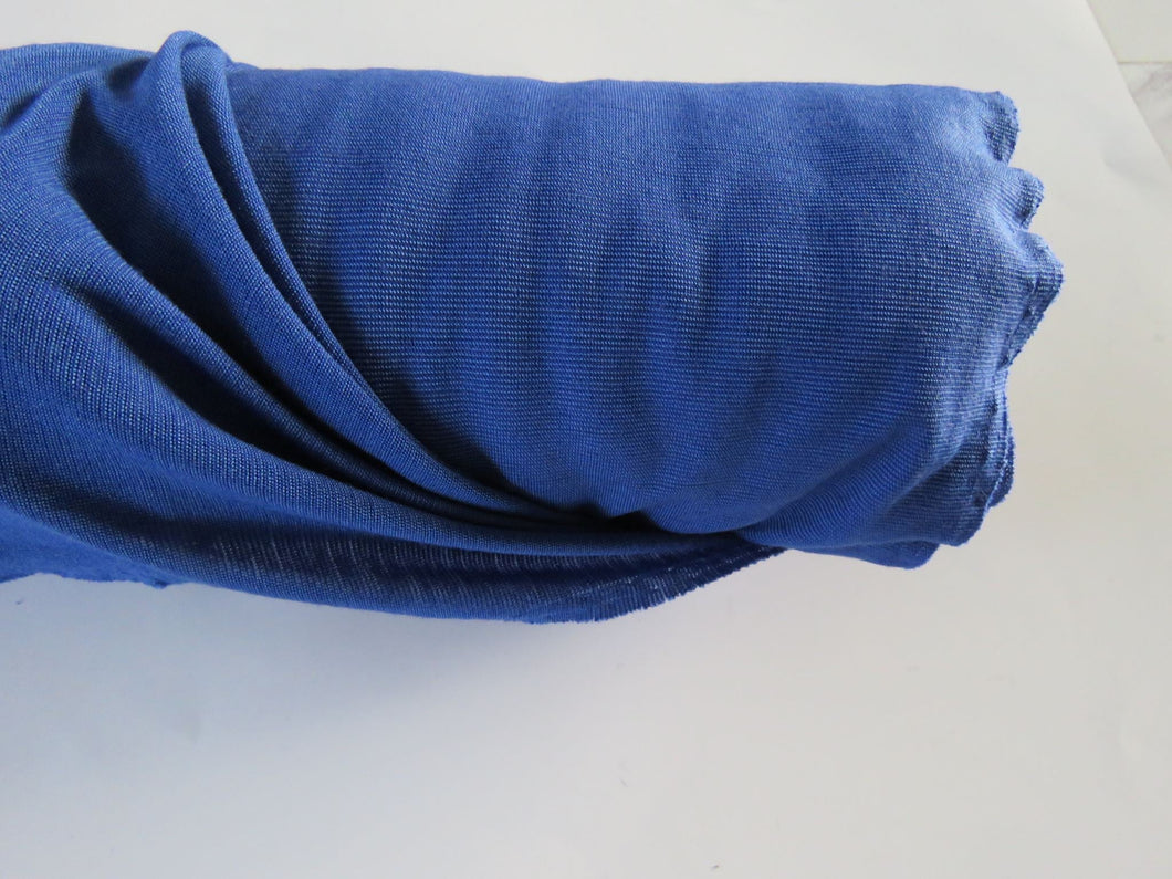 1.4m Resolution Blue 46% merino 54% polyester 135g jersey knit fabric- precut length