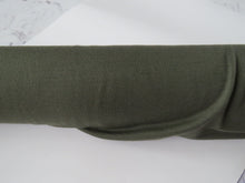 Load image into Gallery viewer, 1m Woodland Olive 230g 100% merino looped back sweatshirt fabric Xtra wide 195cm