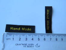 Load image into Gallery viewer, 50 Black with Gold Handmade labels 45mm x 10mm