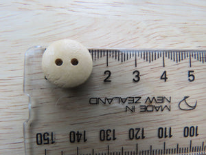 50 Owl print 15mm buttons-brown back