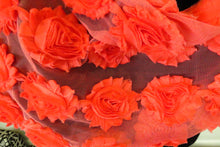 Load image into Gallery viewer, 10 Coral Shabby Chic Large Flowers 50-60mm wide on mesh backing- last set of 10