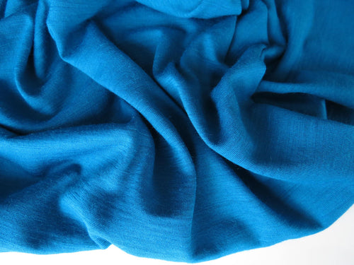 25% off sale-3m Montreal Teal Blue 65% merino 35% polyester jersey knit 120g