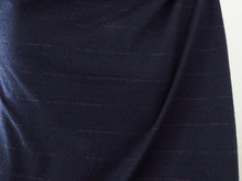 Load image into Gallery viewer, 1m Plimco Navy Pink Stripe Star Eyelet 98.7% Merino 1.3% nylon 150g