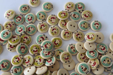 20 Santa Buttons 15mm