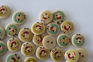 20 Santa Buttons 15mm