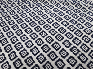Sale- 50% off 1.5m Bolton Navy Diamond Print Polyester Elastane  Print Stretch Knit- precut lengths only