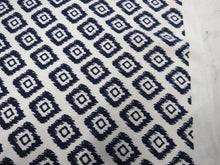 Load image into Gallery viewer, Sale- 50% off 1.5m Bolton Navy Diamond Print Polyester Elastane  Print Stretch Knit- precut lengths only