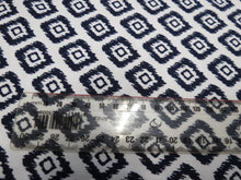 Load image into Gallery viewer, Sale- 50% off 1.5m Bolton Navy Diamond Print Polyester Elastane  Print Stretch Knit- precut lengths only