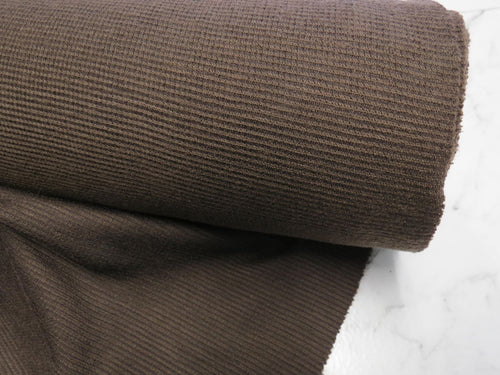 2m Deacon Brown 81% Merino 19% Polyester 205g Textured Waffle Knit fabric- precut 2m length