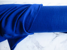 Load image into Gallery viewer, 1m Prussian Blue Merino Nylon Corespun 50% Merino 33% Tencil 5% elastane 12% Nylon 155g