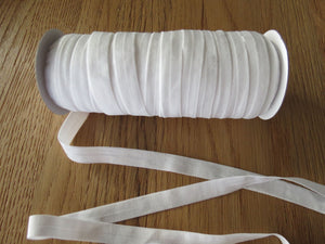 50 yards / 45m White Fold Over Elastic FOE  15mm- In stock available for immediate dispatch.