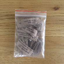 Load image into Gallery viewer, 10 Brown &quot;Hand Made with Love&quot; Labels 48 x 15mm