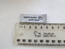 Load image into Gallery viewer, 50 Silver White White Handmade With Love and Heart Labels 45 x 15mm