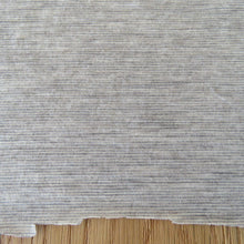 Load image into Gallery viewer, 1m Blaketone Beige Grey Thin Stripes 100% merino jersey knit 170g 175cm wide