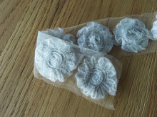 Load image into Gallery viewer, 6 Silver Sparkle Shabby Chic Flowers 50mm diameter