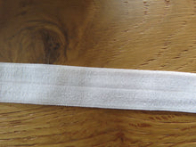 Load image into Gallery viewer, 50 yard roll/ approx 45m White 20mm wide Fold over elastic FOE Foldover White