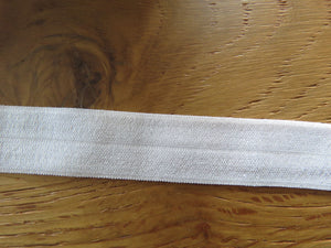 50 yard roll/ approx 45m White 20mm wide Fold over elastic FOE Foldover White