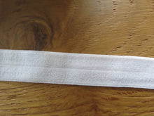 Load image into Gallery viewer, 5m  White 20mm wide Fold over elastic FOE Foldover White