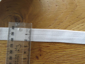 50 yard roll/ approx 45m White 20mm wide Fold over elastic FOE Foldover White