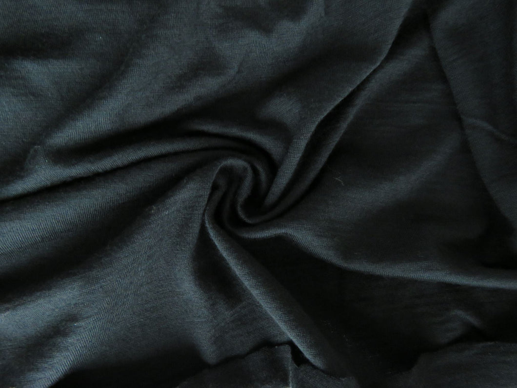 1m Wesley Black 195g 100% merino jersey knit 152cm wide