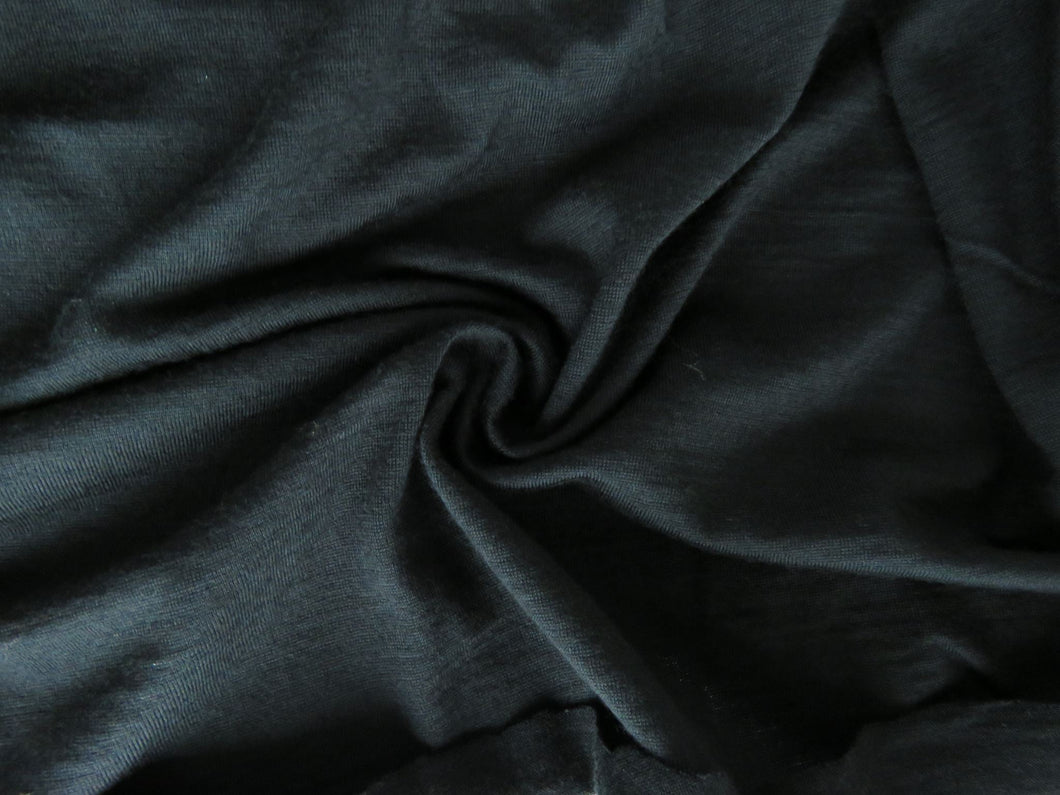 2m Wesley Black 195g 100% merino jersey knit 152cm wide