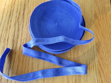 Load image into Gallery viewer, 5m Royal Blue stretch satin finish fold over foldover elastic 15mm wide 5m