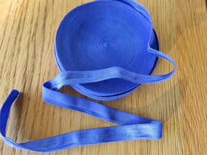 5m Royal Blue stretch satin finish fold over foldover elastic 15mm wide 5m