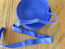 Load image into Gallery viewer, 5m Royal Blue stretch satin finish fold over foldover elastic 15mm wide 5m