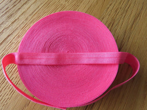 10m Bright Pink Fold over elastic Foldover FOE 15mm