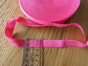10m Bright Pink Fold over elastic Foldover FOE 15mm