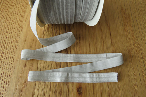 5m Silver grey Fold over foldover foe elastic 15mm wide