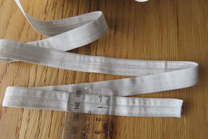 1m Silver grey Fold over foldover foe elastic 15mm wide