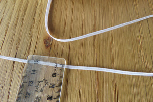 1m White elastic  Width 3mm- use for facemasks, crafts, sewing.
