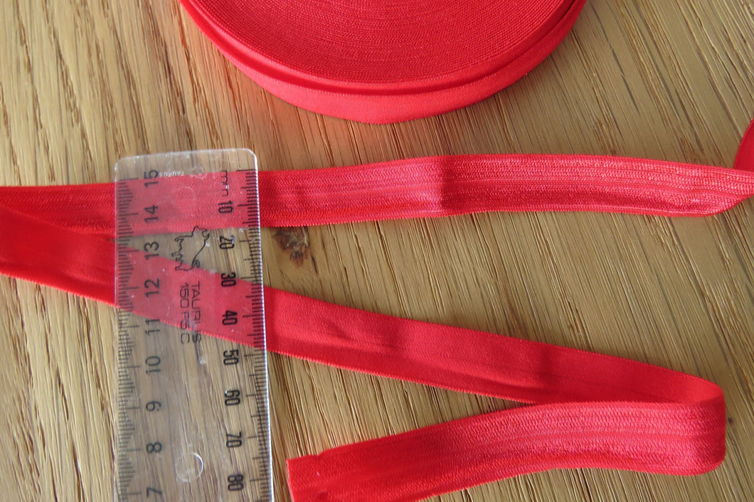 5m Poppy red 15mm fold over elastic foldover FOE