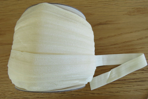1m Cream 20mm fold over foldover FOE elastic