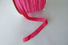 Load image into Gallery viewer, Bright Pink 50 yard/ 45.7m roll of Fold over elastic 15mm