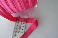 Load image into Gallery viewer, Bright Pink 50 yard/ 45.7m roll of Fold over elastic 15mm