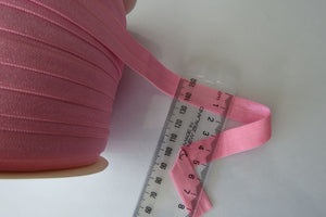 10m Geranium  Pink fold over elastic 15mm wide foldover FOE