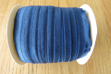 5m Light Navy blue 15mm fold over elastic foldover foe