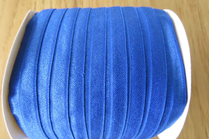 10m Royal Blue stretch satin finish fold over foldover elastic 15mm wide 10m