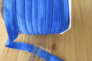5m Royal Blue stretch satin finish fold over foldover elastic 15mm wide 5m