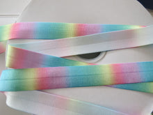 Load image into Gallery viewer, 5m Variegated Pastel Rainbow Colours 25mm FOE Fold Over Elastic Waistbands